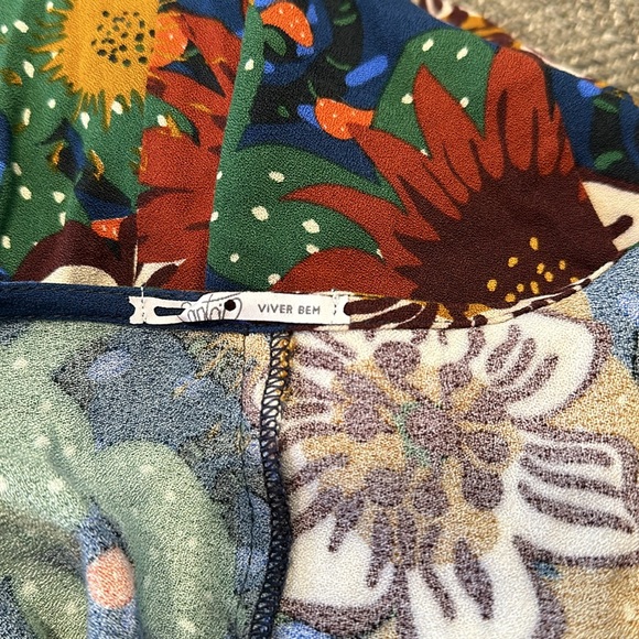 Cantao viver bem floral dress cactus ruffle sleeves and bottom size medium - Picture 5 of 5